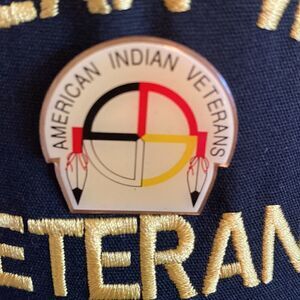 Vintage Korean War Veteran SnapBack Trucker Hat w/ American Indian Veterans Pin